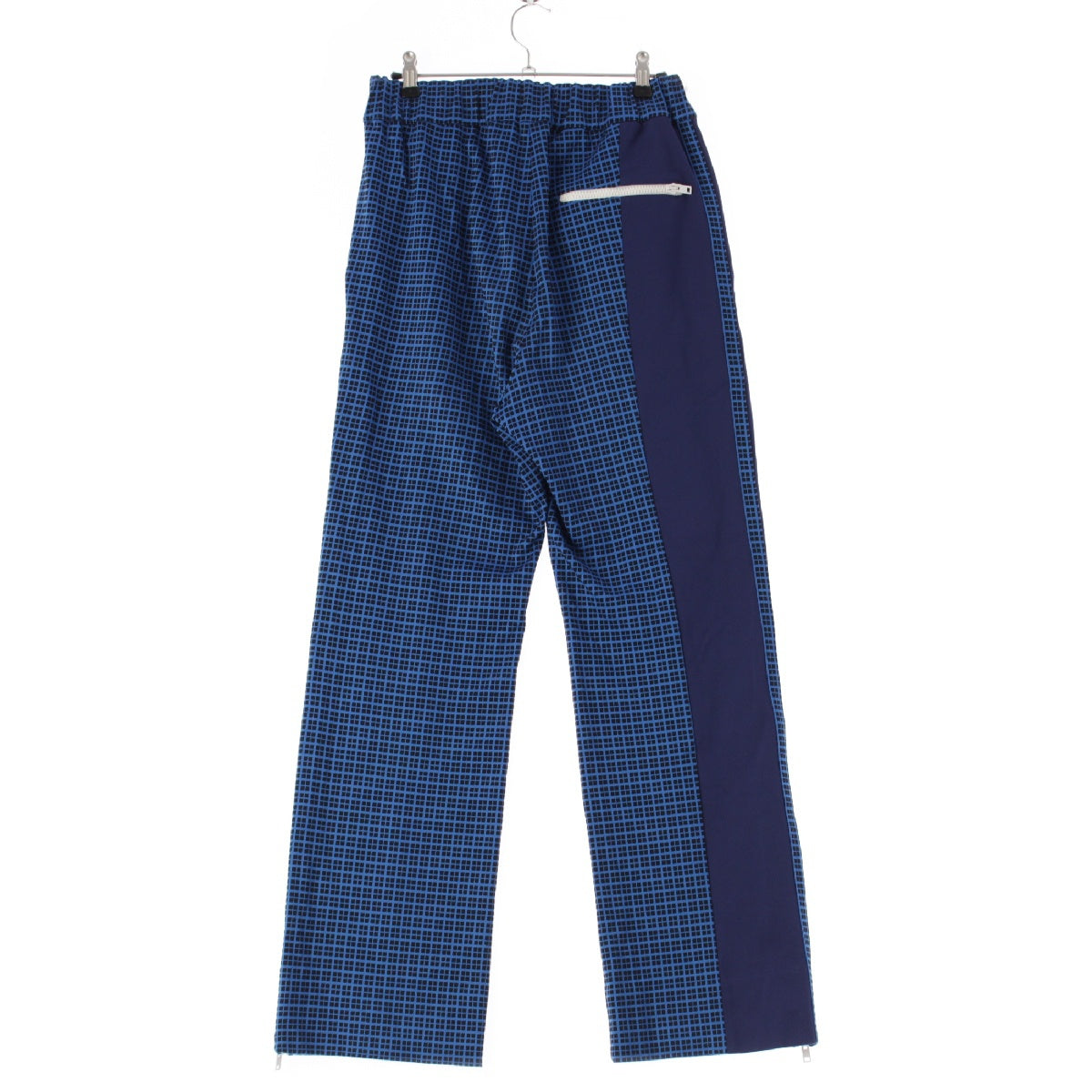 MARNI 19Stainless Steel Nylon Sideline Check Pattern Jersey Track Pants slacks PGMU0008Q0 Blue navy 46