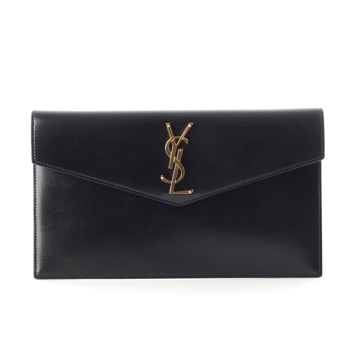 SAINT LAURENT uptown porch leather YSL logo Clutch bag business bag 5657391 black