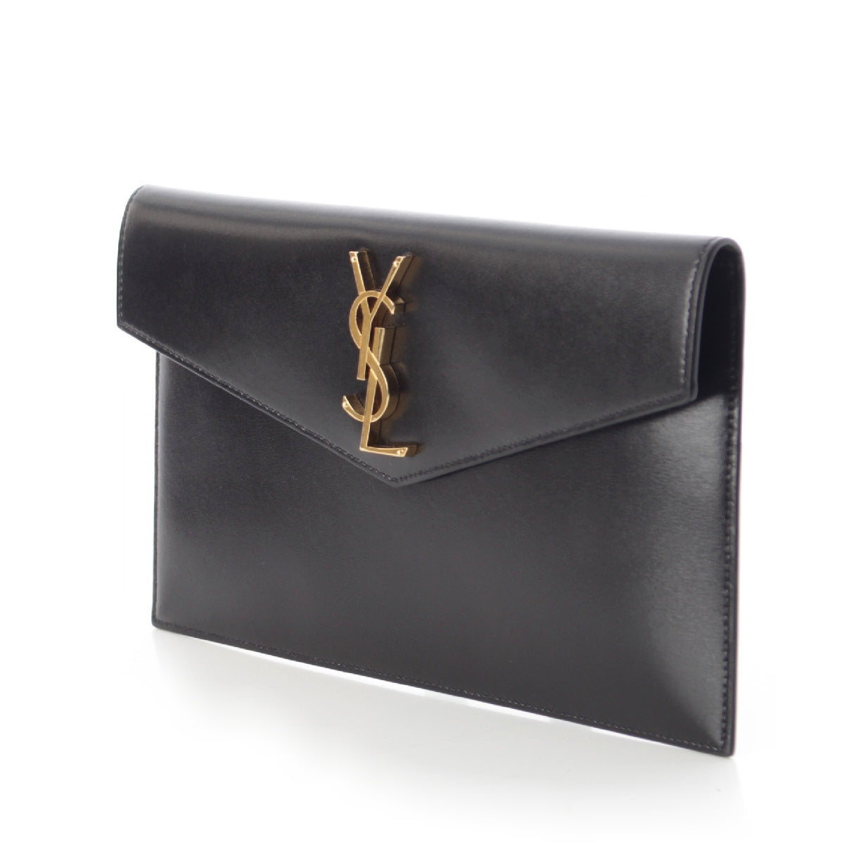 SAINT LAURENT uptown porch leather YSL logo Clutch bag business bag 5657391 black