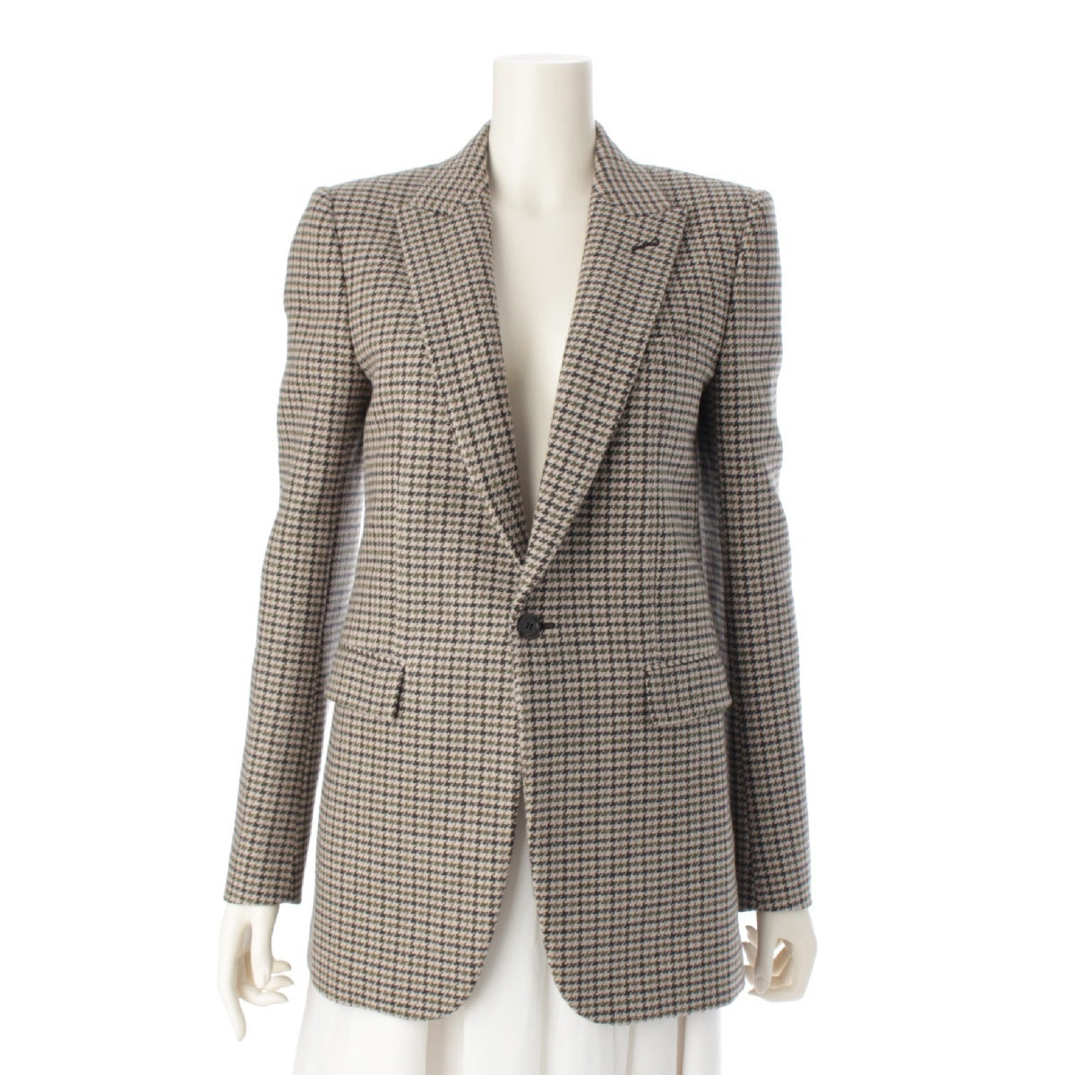 SAINT LAURENT 21 years Wool x nylon Houndstooth tailored jacket 664347 multicolor F36