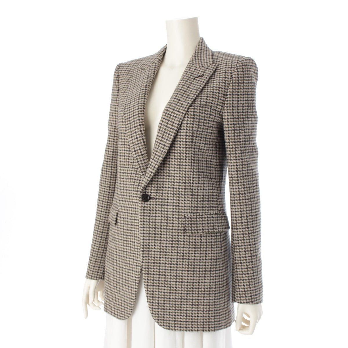 SAINT LAURENT 21 years Wool x nylon Houndstooth tailored jacket 664347 multicolor F36