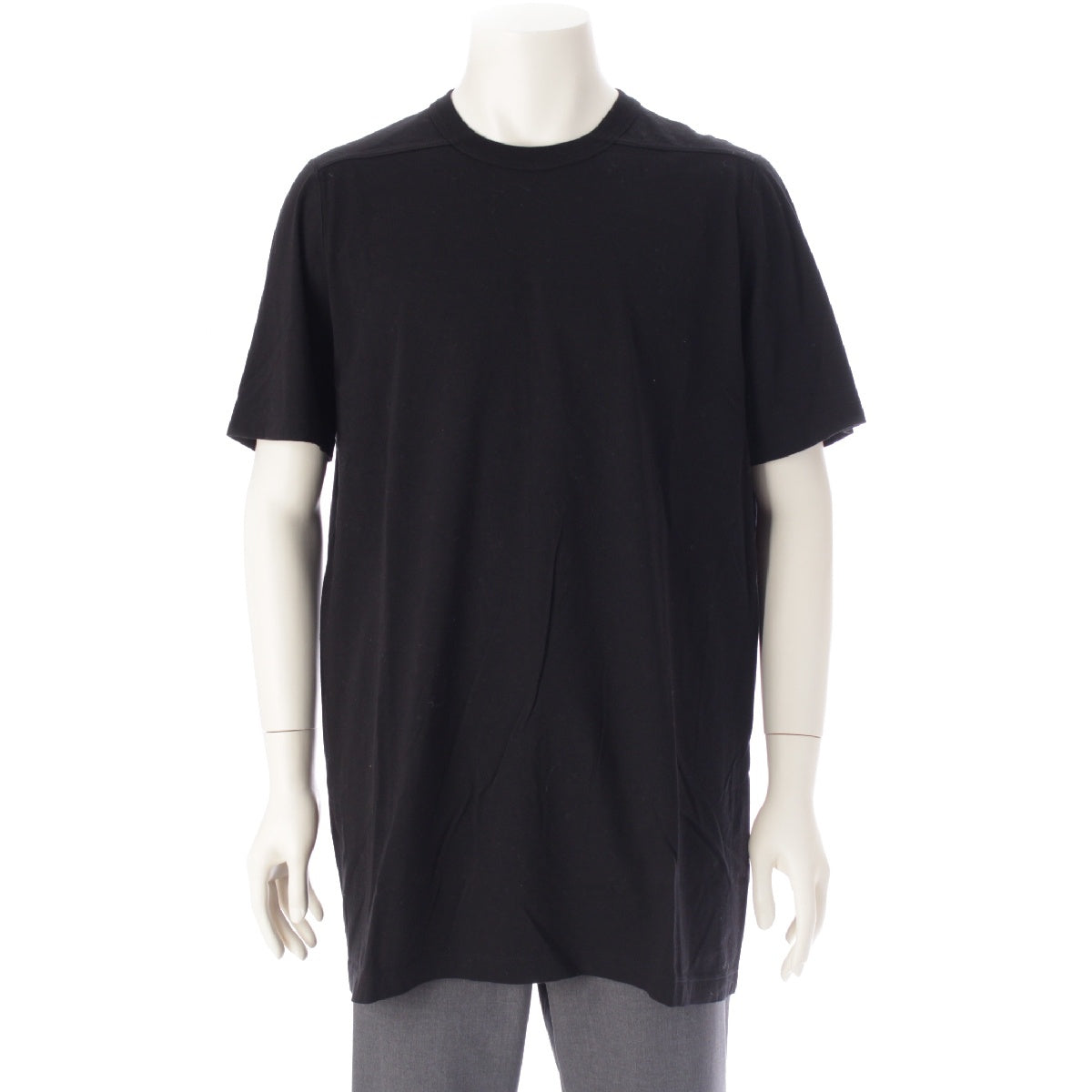 Rick Owens 22Stainless Steel cotton LEVEL T-SHIRT Cut Level T-shirt short sleeve top RU01B1264 black XXL