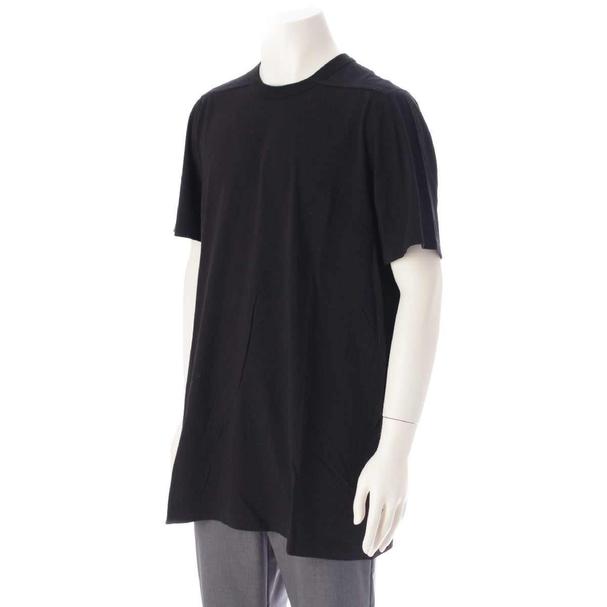 Rick Owens 22Stainless Steel cotton LEVEL T-SHIRT Cut Level T-shirt short sleeve top RU01B1264 black XXL