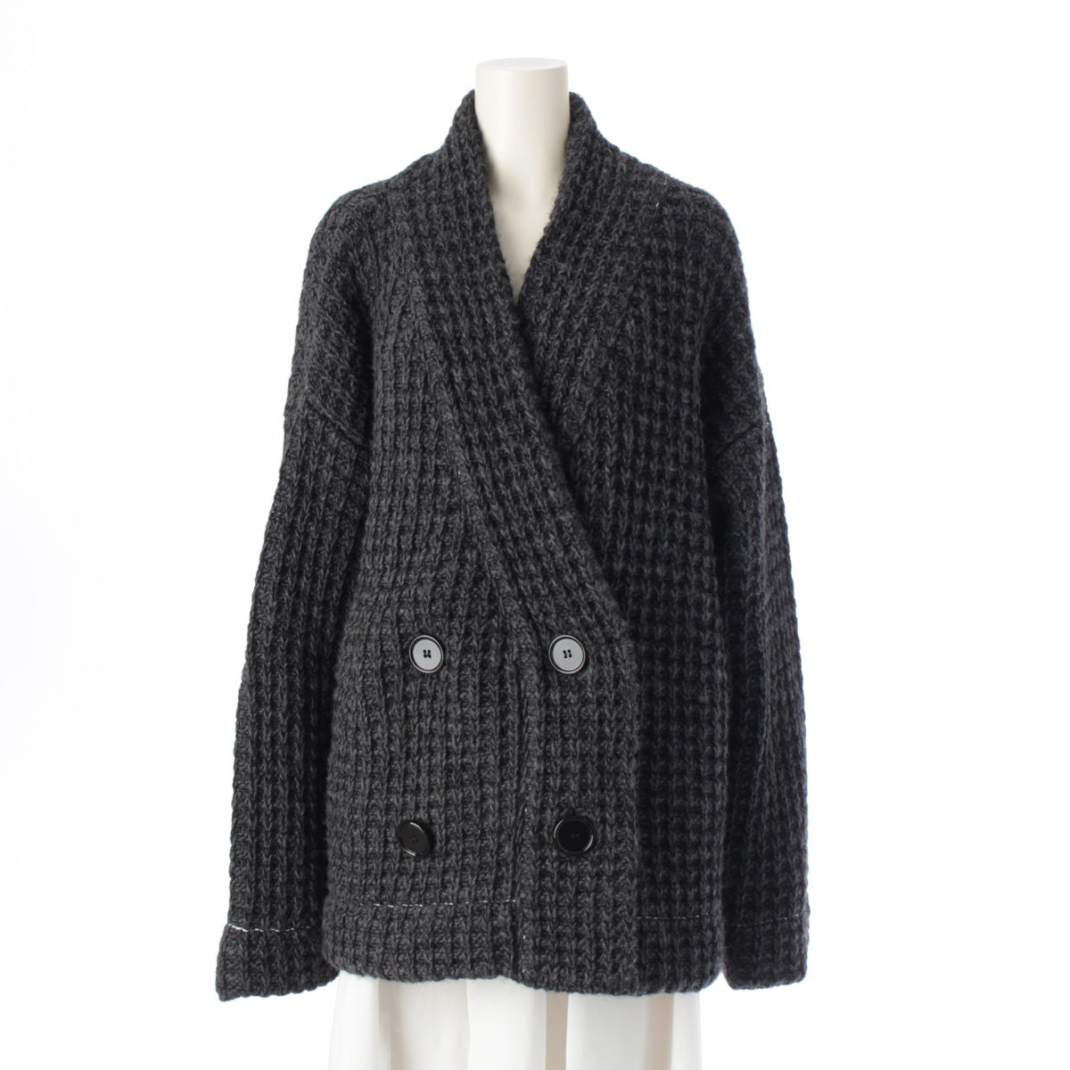MM6 22 years Waffle knit cardigan S52GP0111 gray