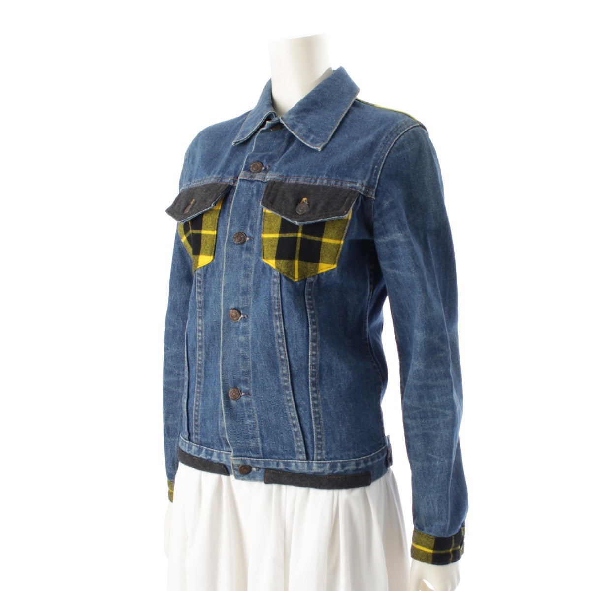 COMME des GARCONS Aoyama Main Store SP Levi's Body Reconstruction Check Denim Jacket G-jeans, tops, shirts Blue yellow