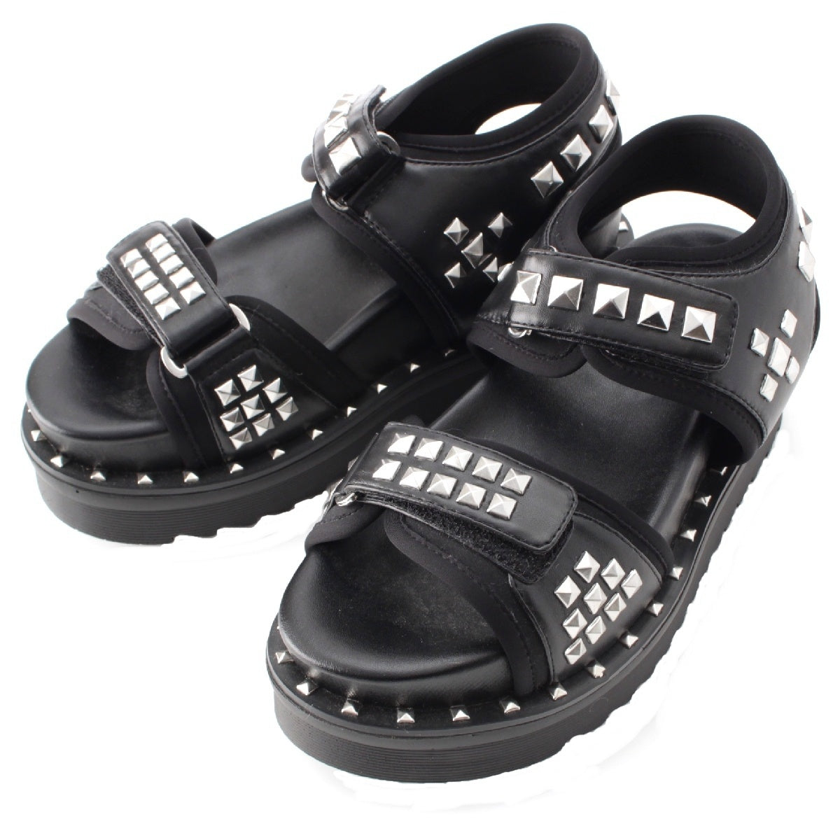 HYSTERIC GLAMOUR leather Thick sole Studs Sandals Sports sandals 01201QS05296 black 24