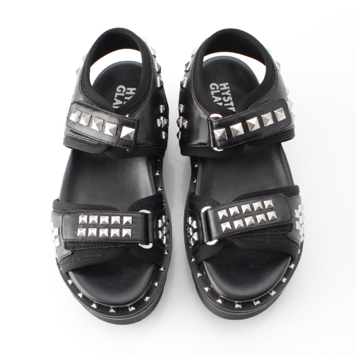 HYSTERIC GLAMOUR leather Thick sole Studs Sandals Sports sandals 01201QS05296 black 24