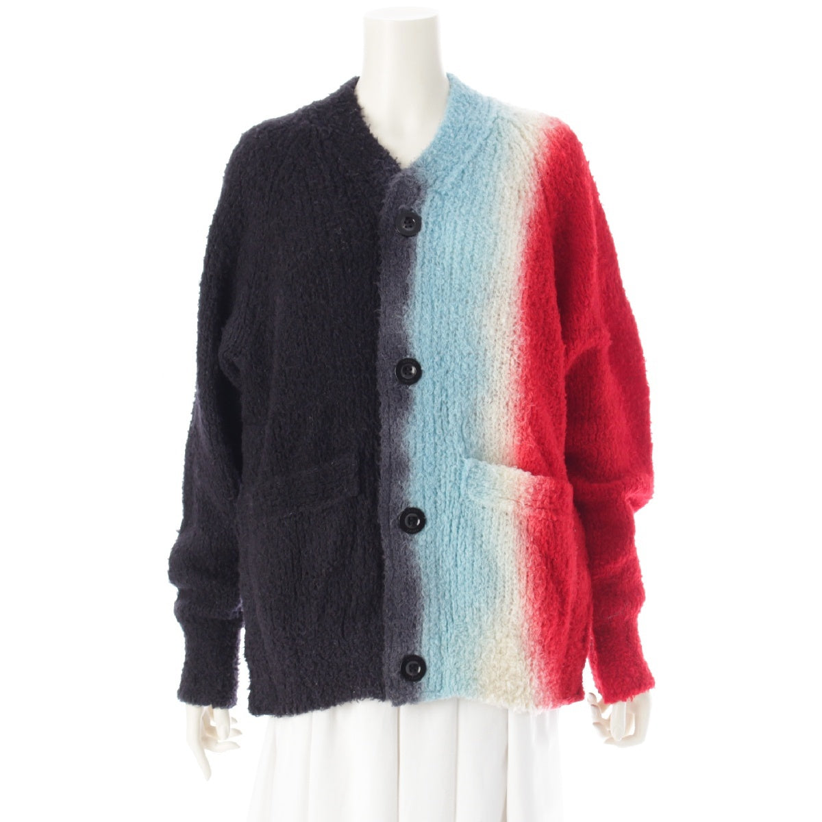 Sacai wool Tie-dye gradient knit cardigan tops 23-03167M multicolor 1