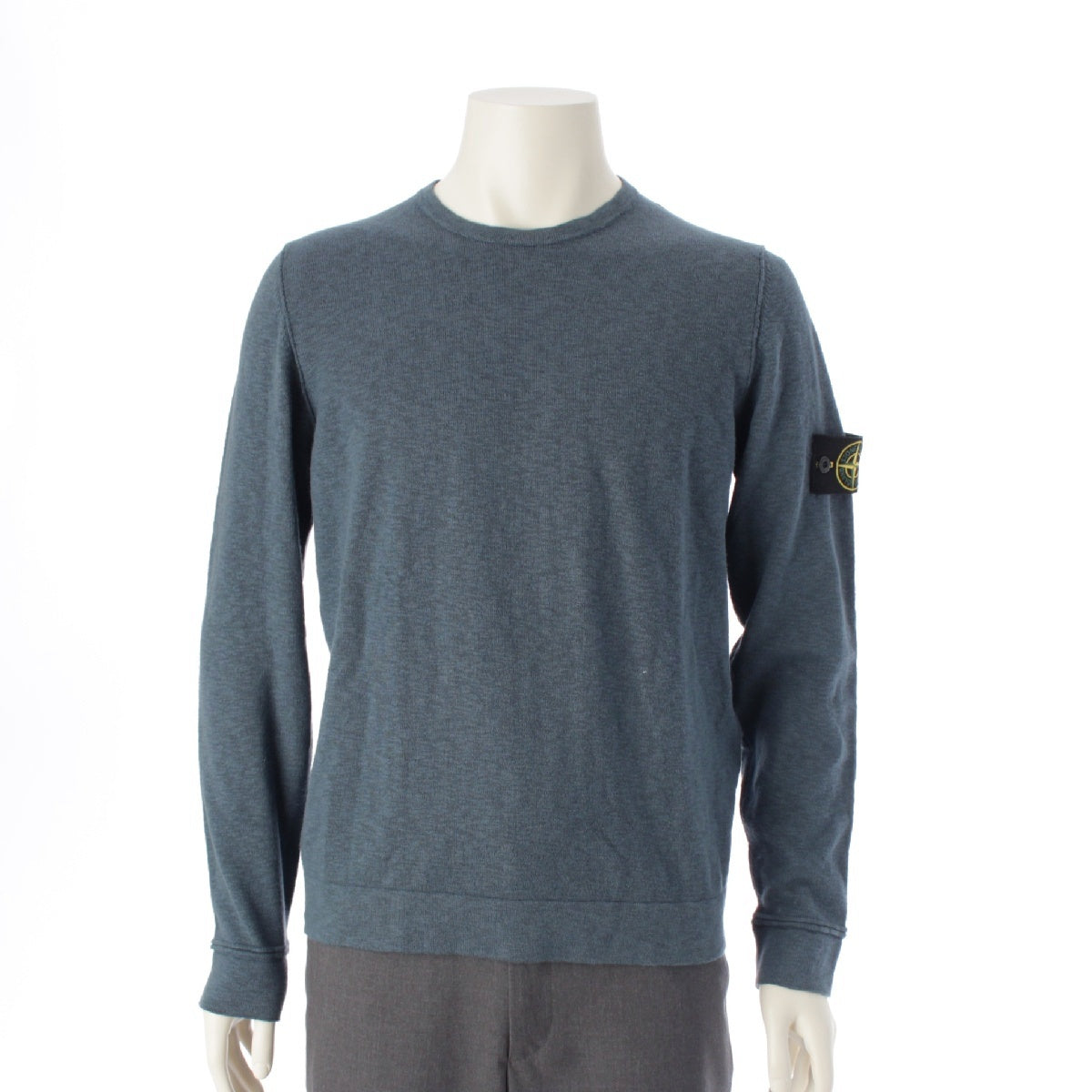 STONE ISLAND cotton Crew neck long sleeve knit sweater tops 661552880 blue M