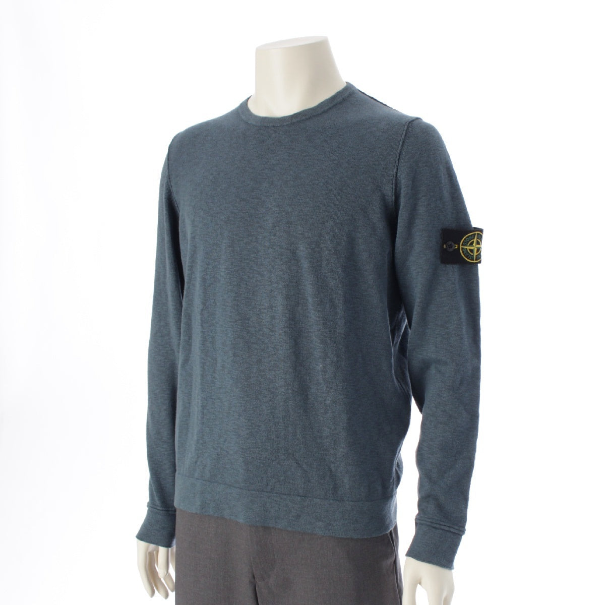 STONE ISLAND cotton Crew neck long sleeve knit sweater tops 661552880 blue M