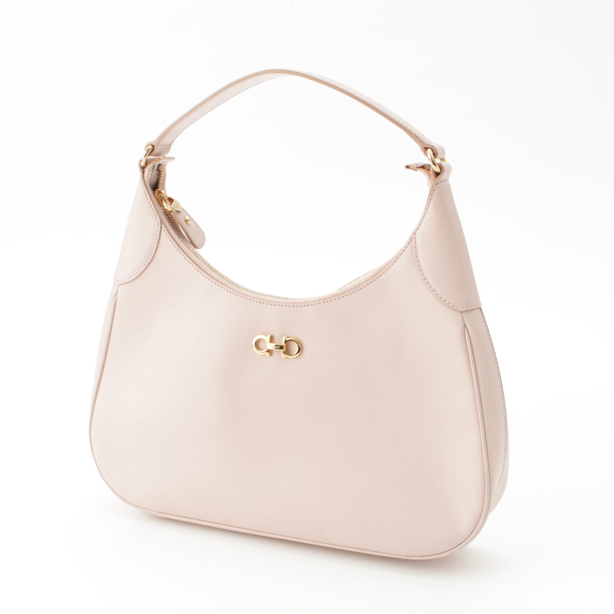 Salvatore Ferragamo Gancini leather one belt Shoulder Bag Handbag pink