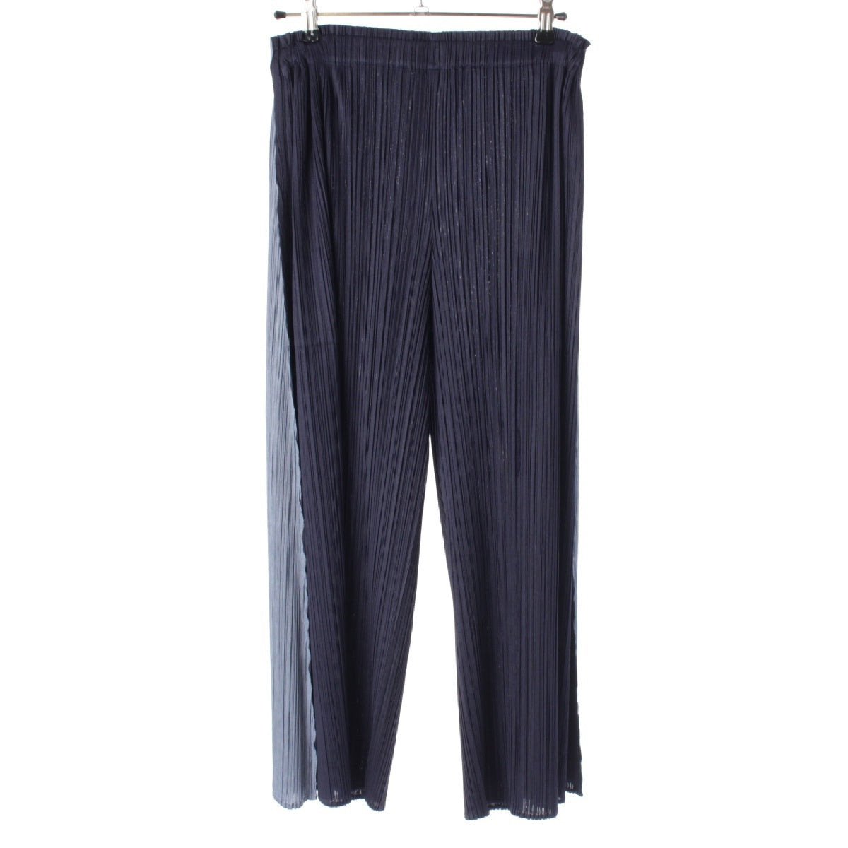 PLEATS PLEASE ISSEY  21Stainless Steel DELTA Trousers Sideline Wide Pants Bottoms PP11-JF563 Navy 3