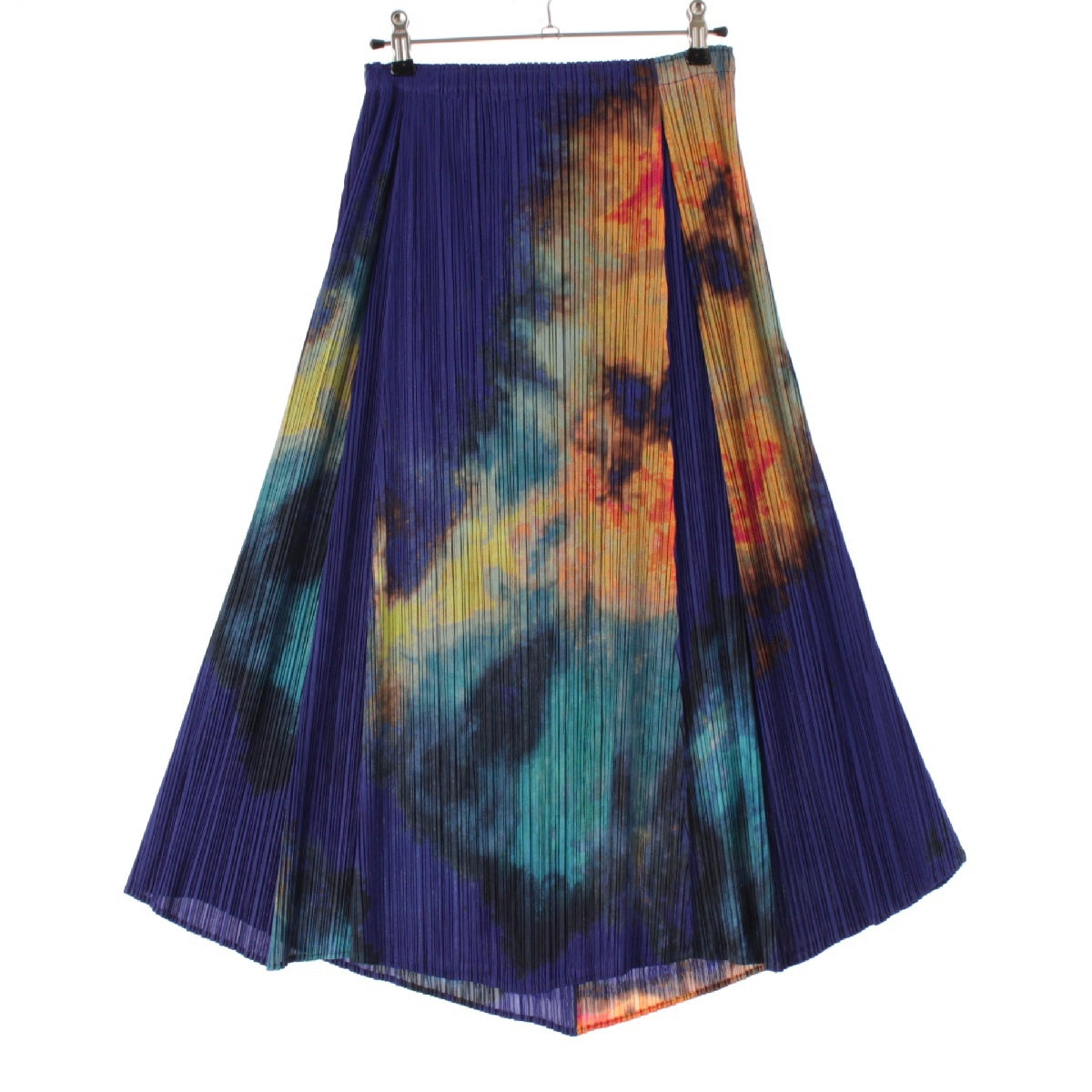 PLEATS PLEASE ISSEY  06 year Printed Pleated Flares skirt PP61-JG503 Blue x multicolor 2