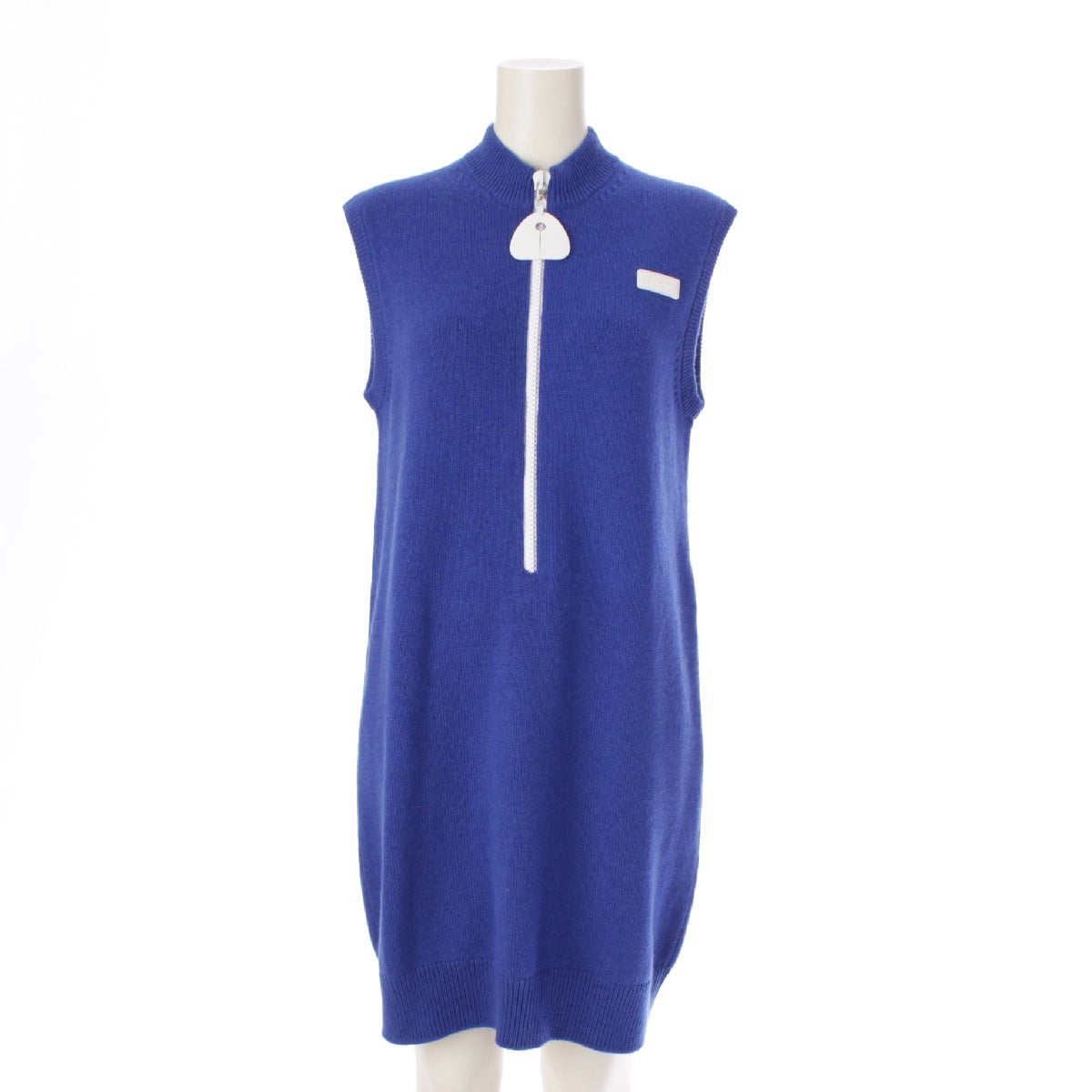 LOUIS VUITTON 22 years cashmere Sleeveless knit half-zip dress one piece RW221A 1A9MWF blue XS