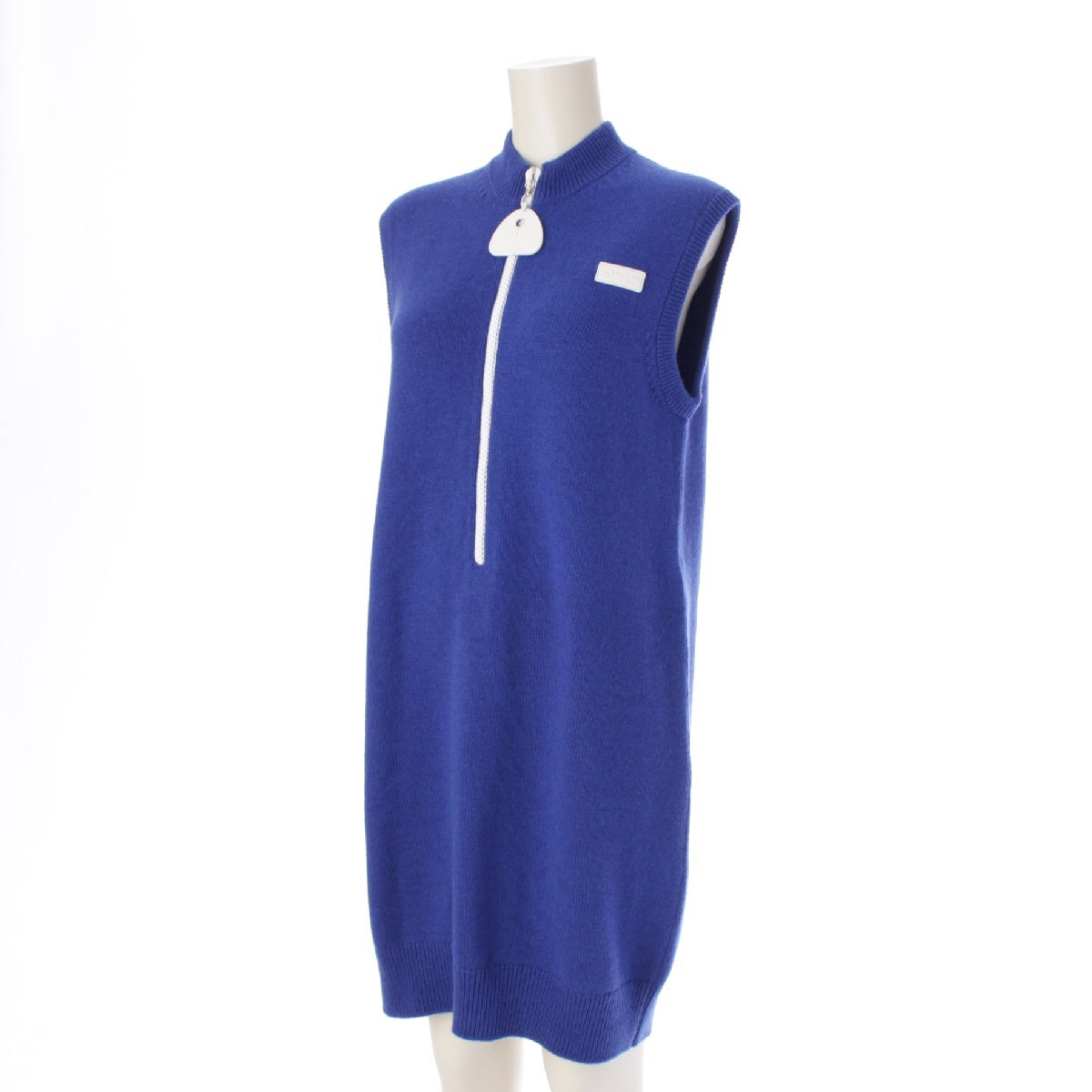 LOUIS VUITTON 22 years cashmere Sleeveless knit half-zip dress one piece RW221A 1A9MWF blue XS