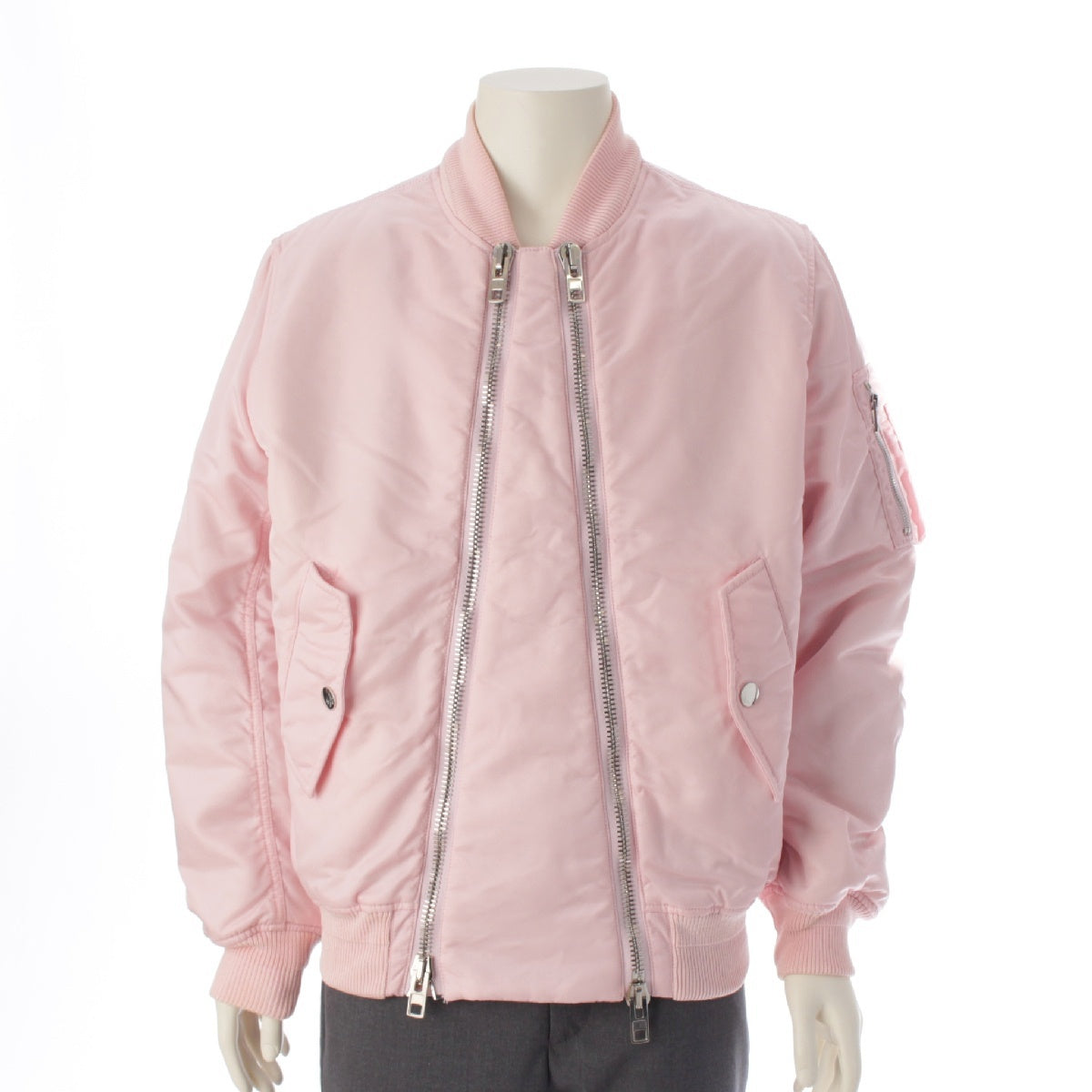 Givenchy 2017 Double Zip Bomber Jacket 17S 0602 041 Pink 48
