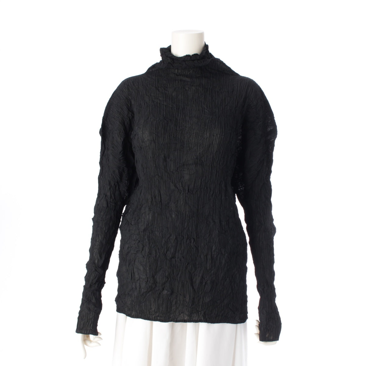 ISSEY MIYAKE Vintage Pleated Bottleneck tops tops IM51FJ957 black L