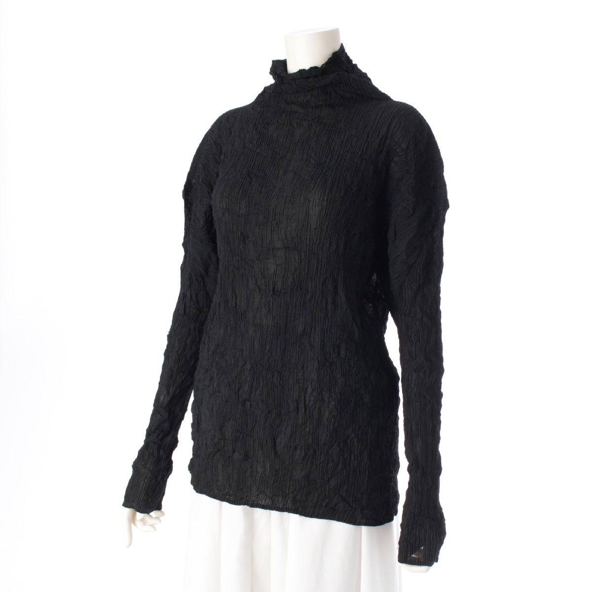 ISSEY MIYAKE Vintage Pleated Bottleneck tops tops IM51FJ957 black L