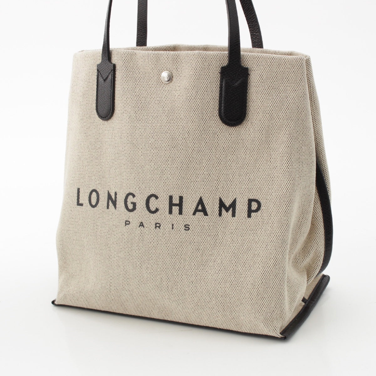 Longchamp Essential Canvas leather Transformation Logo Tote Bag Shopping bag 10090 natural