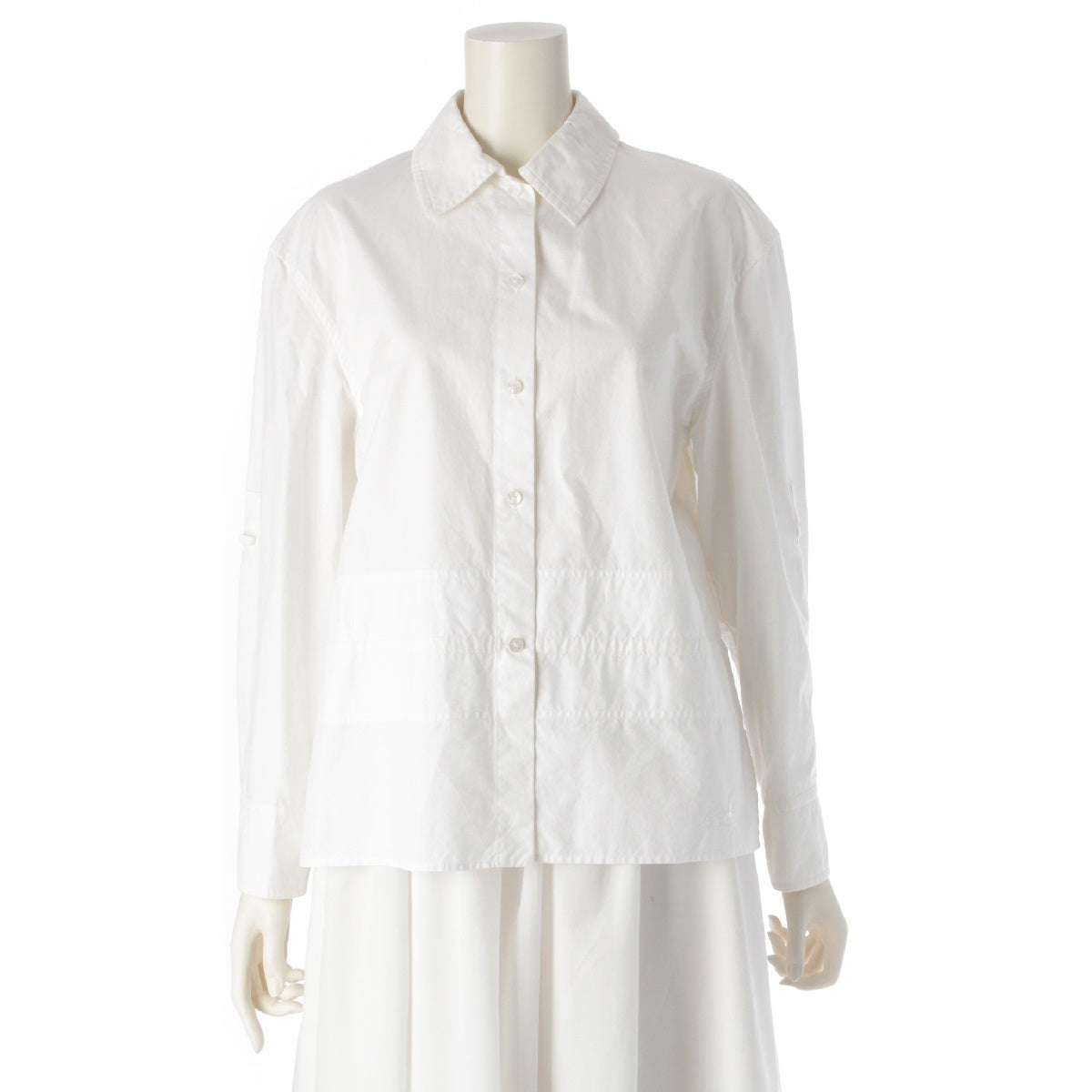 Hermes 23 years old Caleche embroidery Serie button oversized long sleeve shirt jacket 3E0638DT white 36