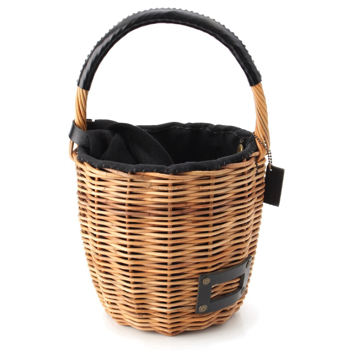 ebagos Bridle leather, red rattan Basket bag basket Handbag bag Brown black
