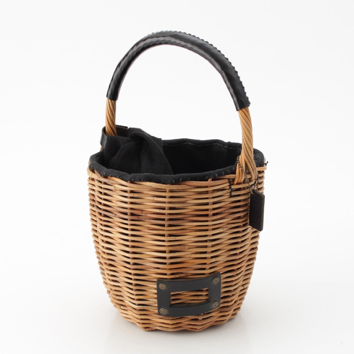 ebagos Bridle leather, red rattan Basket bag basket Handbag bag Brown black