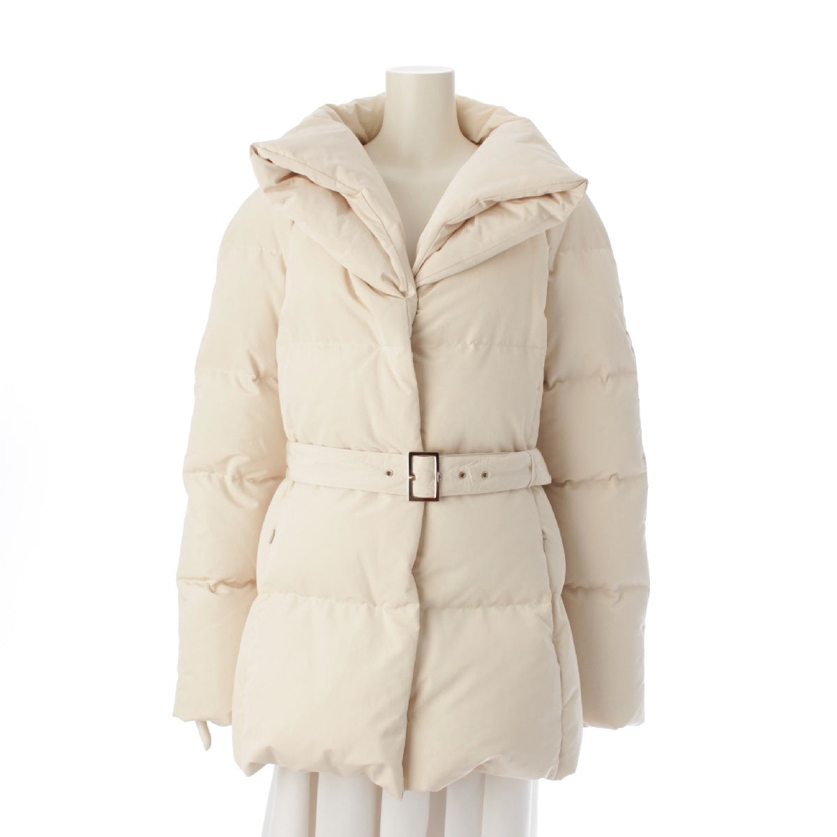 Salvatore Ferragamo cotton Belted Gancini charm Down jacket Coat outer beige 46