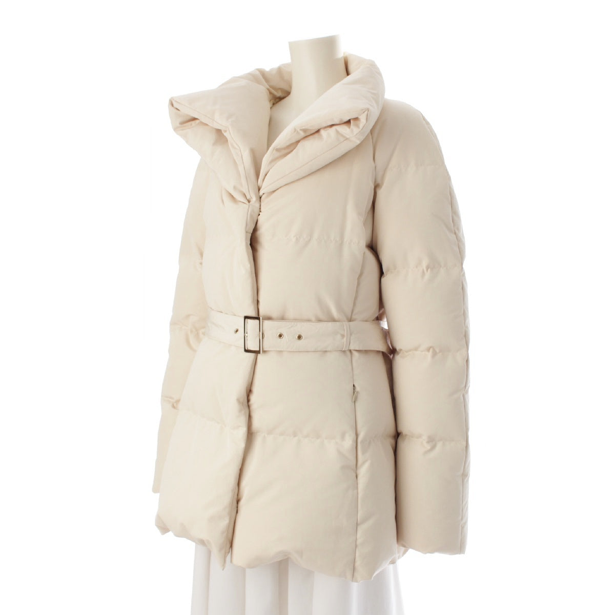 Salvatore Ferragamo cotton Belted Gancini charm Down jacket Coat outer beige 46