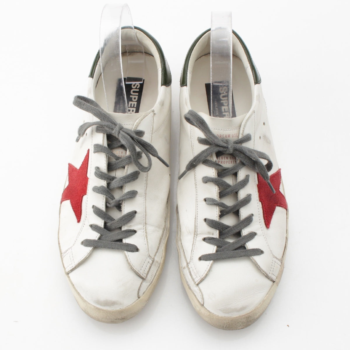 GOLDEN GOOSE Super-Star Leather suede Low cut sneakers shoes white 43