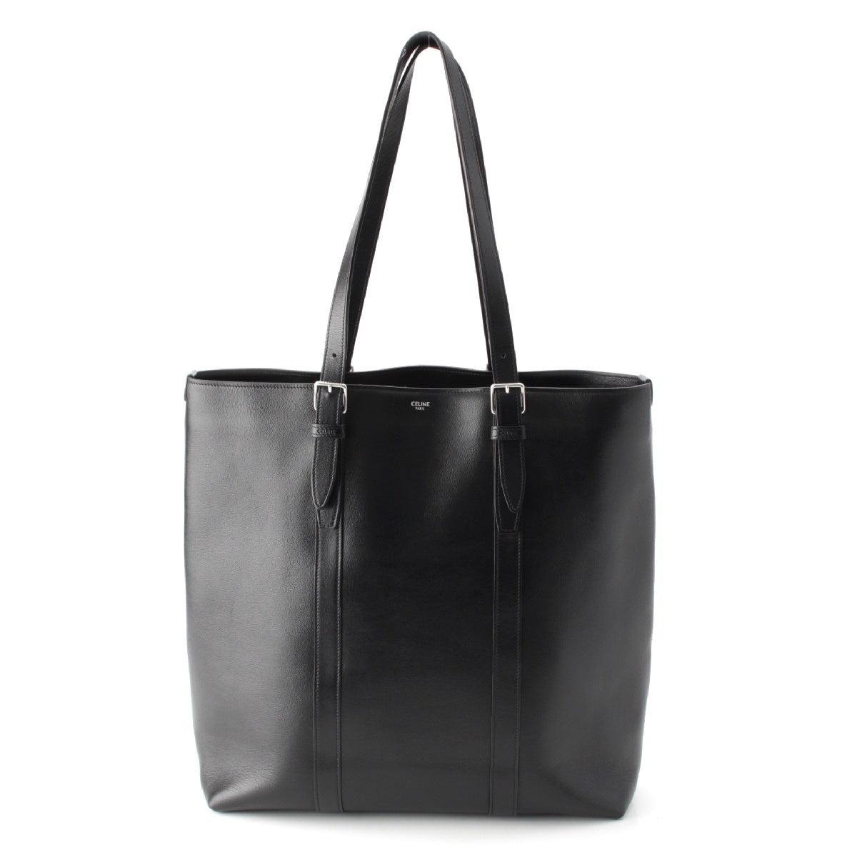 CELINE Buckled Cover Smooth Calfskin Tote Bag 113743ESY black
