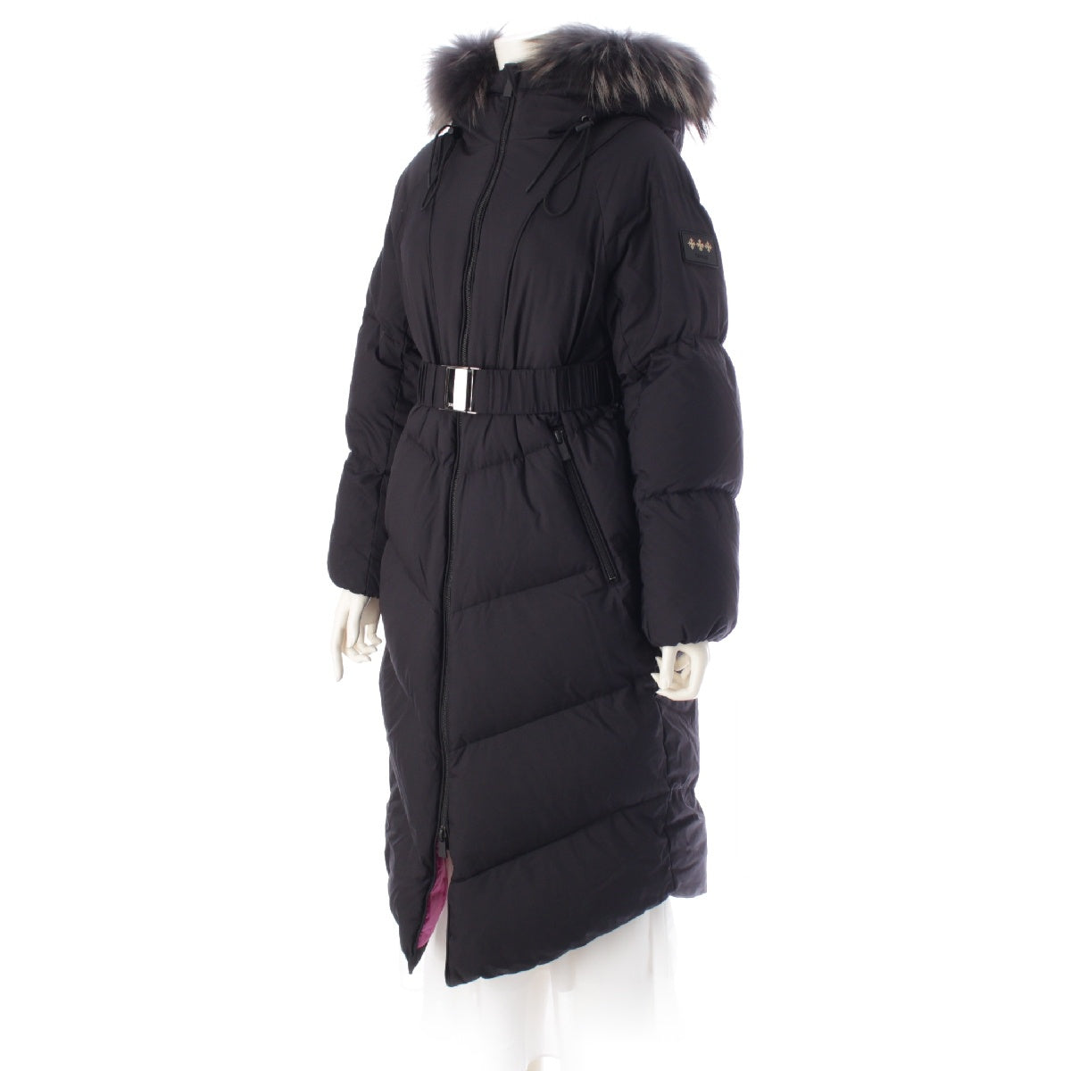 TATRAS Nylon belt long zip up down coat Fur Outerwear LTLA22A4243-D black 01