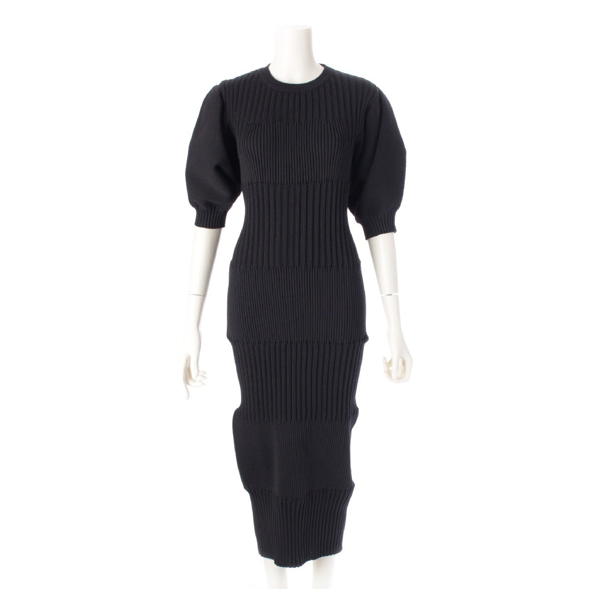 CFCL FLUTED GLITTER FLUTED SHORT PUFF SLEEVE DRESS one piece CF008KH088 black 3