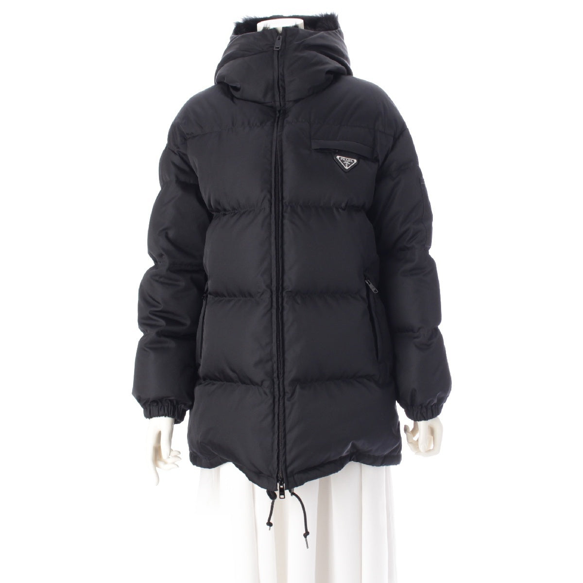 PRADA RE-NYLON Gabardine puffer RFID Down jacket outer 29X808 black 36