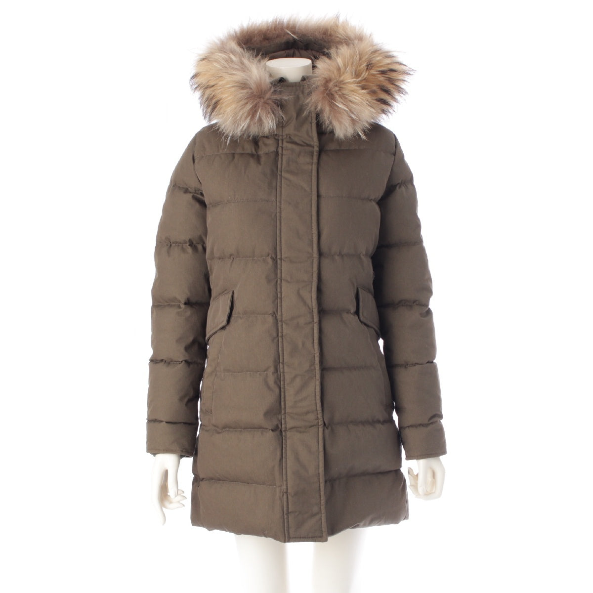 Pyrenex GRENOBLE Cotton x nylon fur hood outerwear down coat HWI002P3035WT2 khaki 36