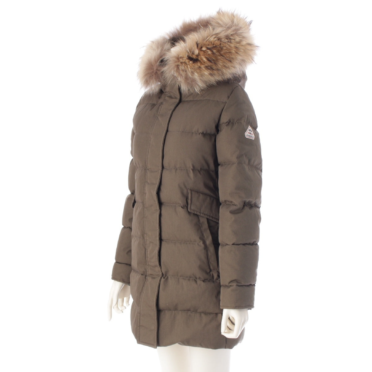 Pyrenex GRENOBLE Cotton x nylon fur hood outerwear down coat HWI002P3035WT2 khaki 36