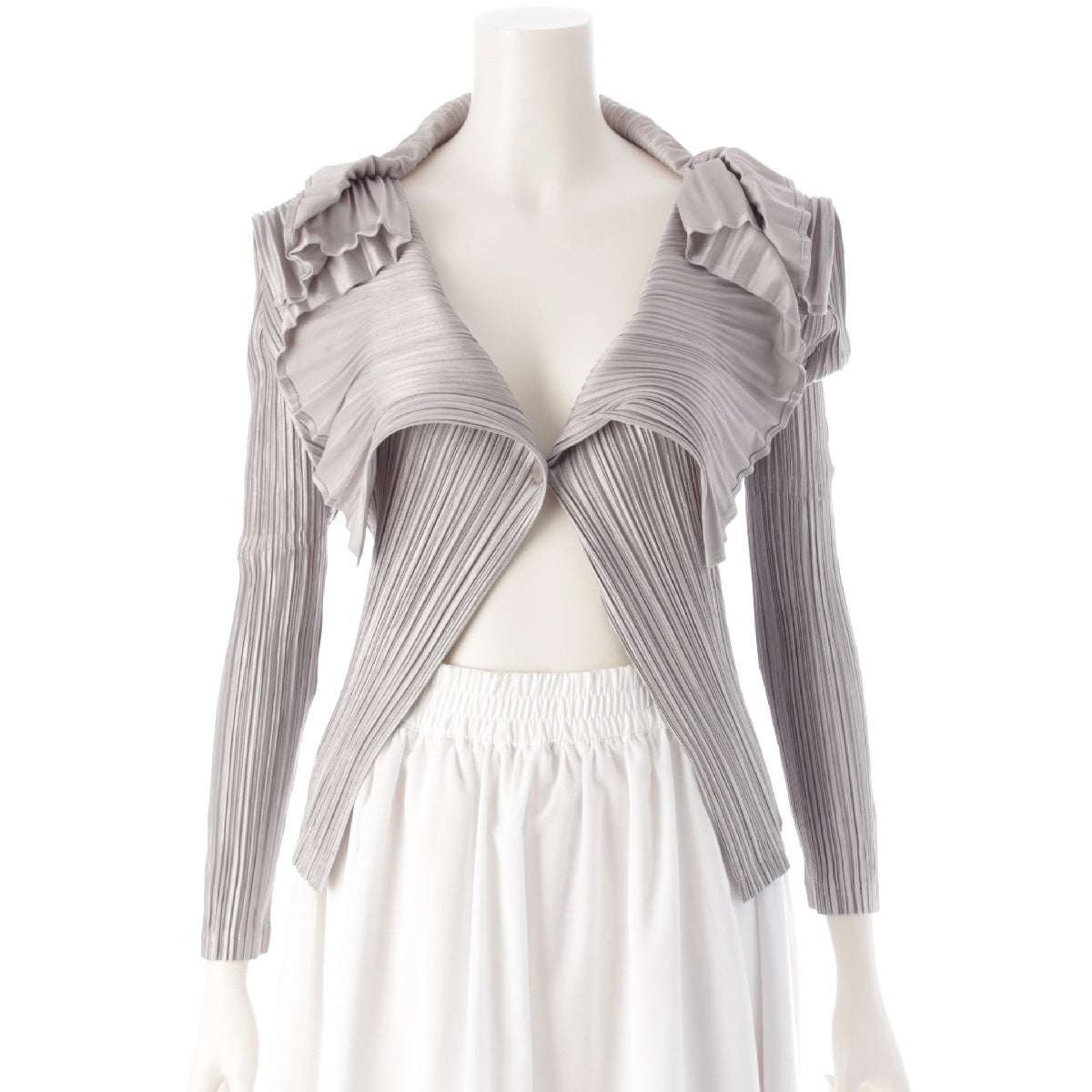 PLEATS PLEASE ISSEY  Transformation One Button Jacket Cardigan tops PP93-J0694 Silver 3