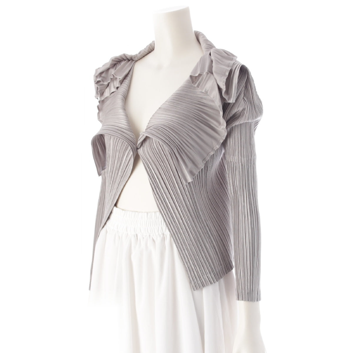 PLEATS PLEASE ISSEY  Transformation One Button Jacket Cardigan tops PP93-J0694 Silver 3