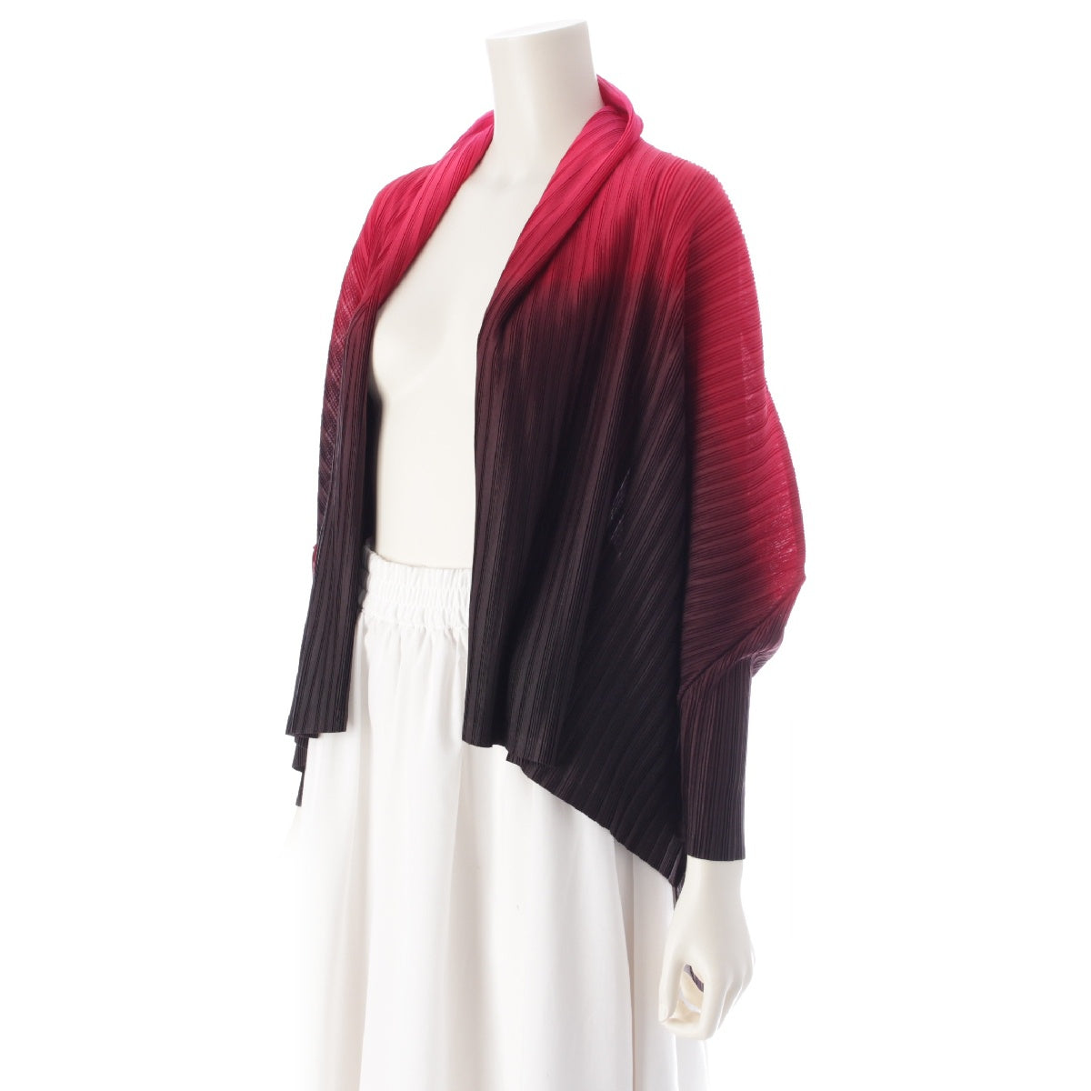 PLEATS PLEASE ISSEY  Buttonless Gradient cardigan tops PP11-F0313 Red 3