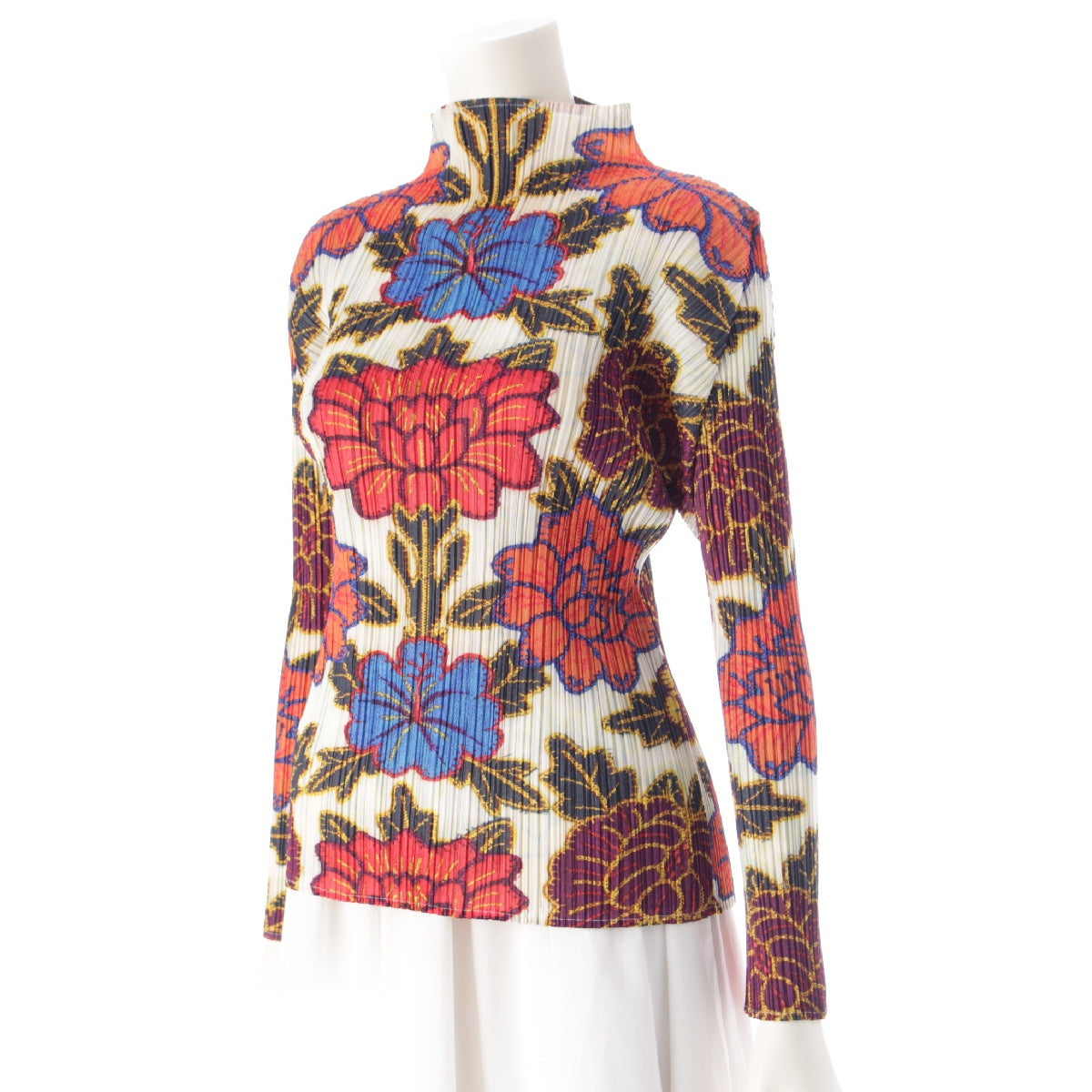 PLEATS PLEASE ISSEY  Mock neck floral pattern Cut tops PP91-JK744 multicolor 3