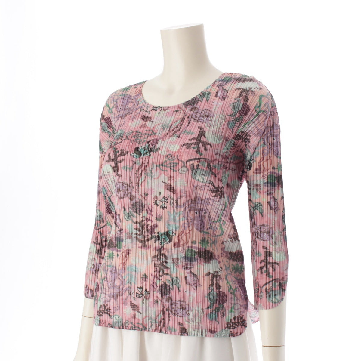 PLEATS PLEASE Nathalie Lete Sea Creatures Round Neck Cut tops PP91-JK826 pink 3