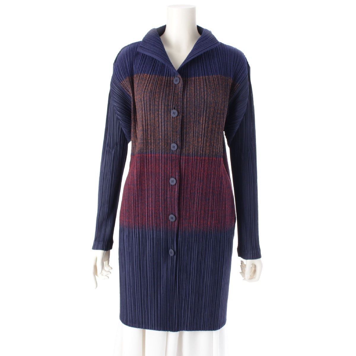 PLEATS PLEASE ISSEY  long cardigan coat PP03-JA682 multicolor 3