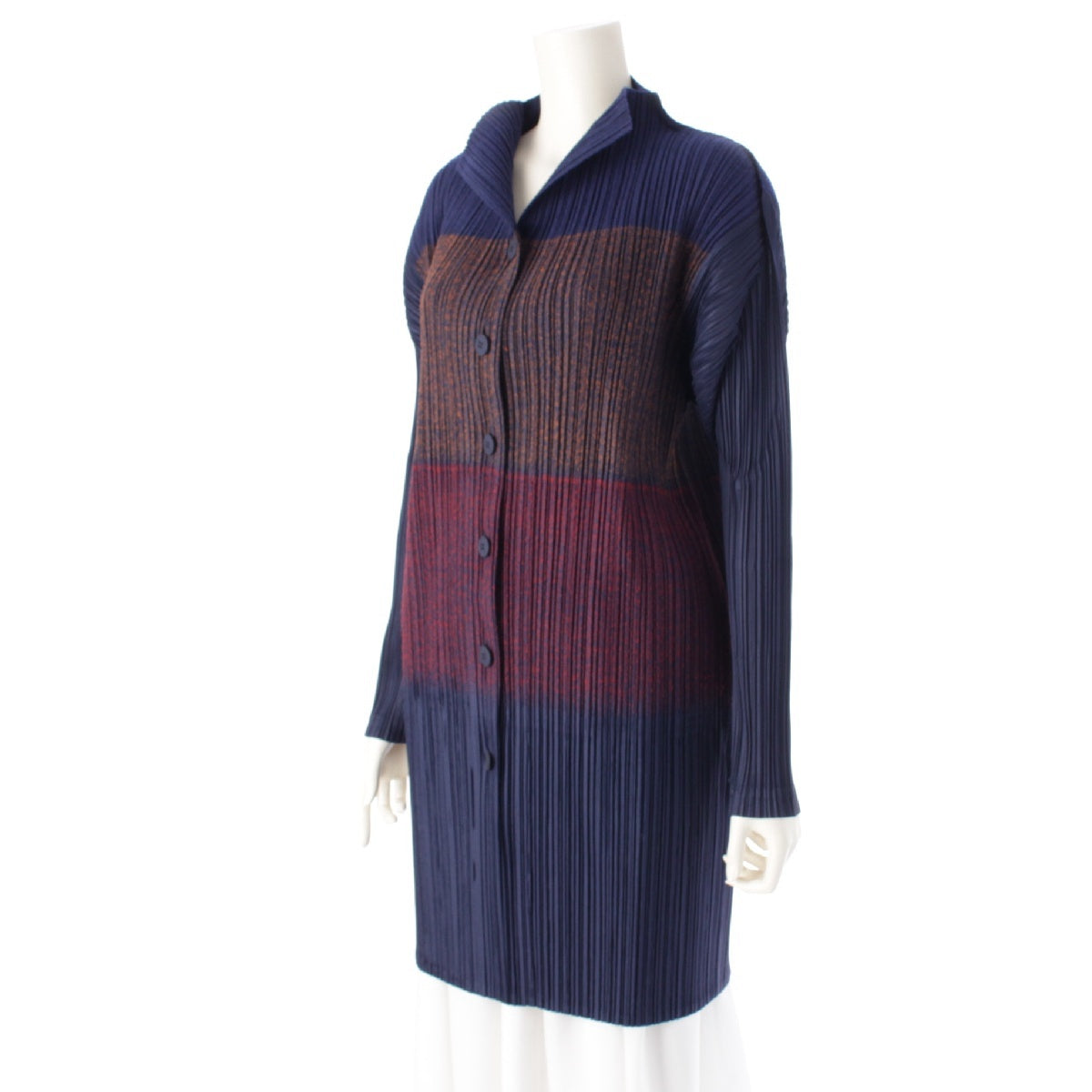 PLEATS PLEASE ISSEY  long cardigan coat PP03-JA682 multicolor 3