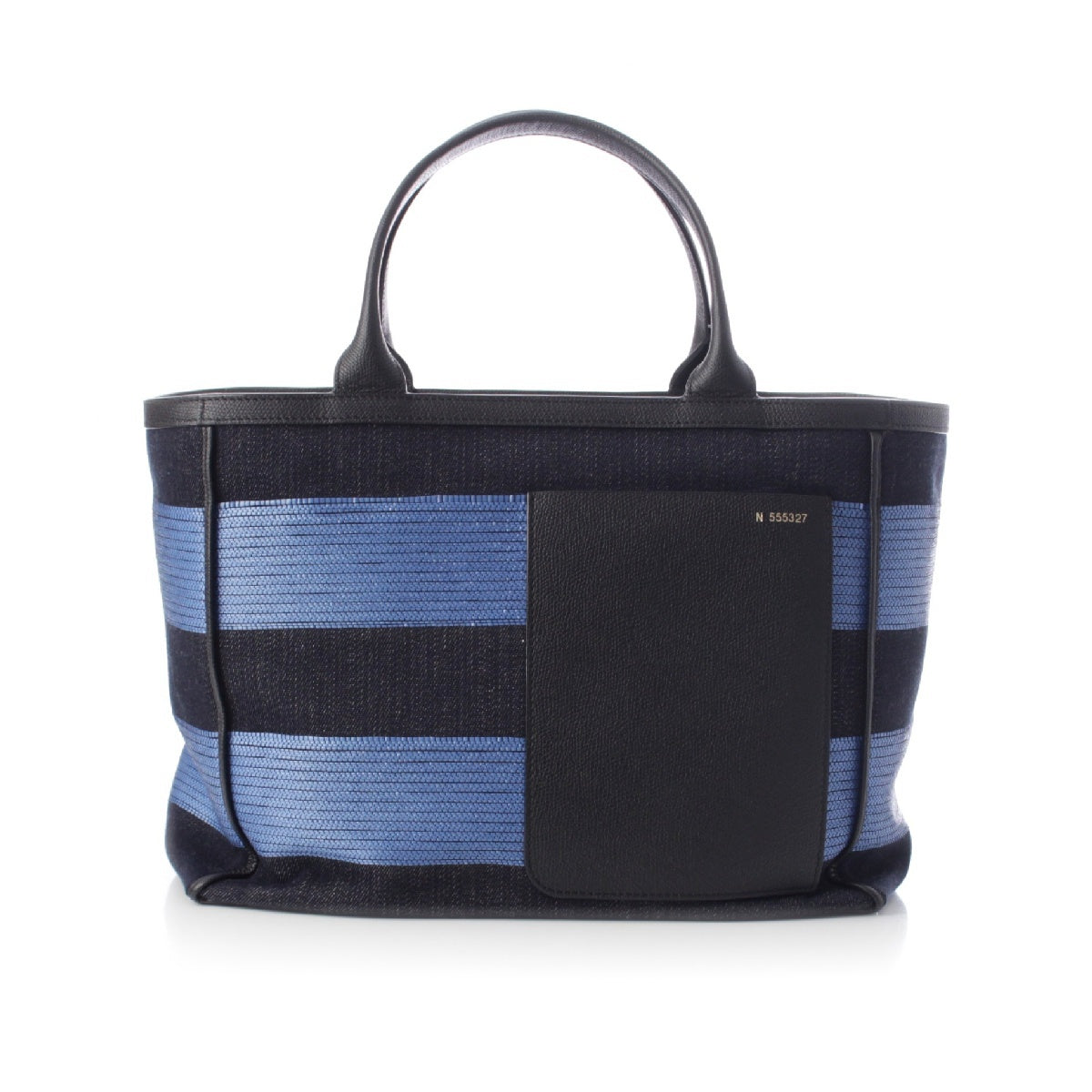 Valextra Canvas Denim Leather Tote Bag Shopping bag blue medium