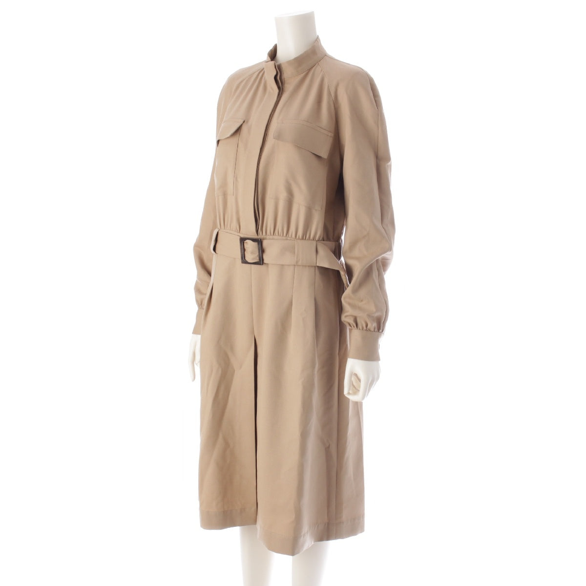 Kiton Wool blend With belt one piece dress beige 44