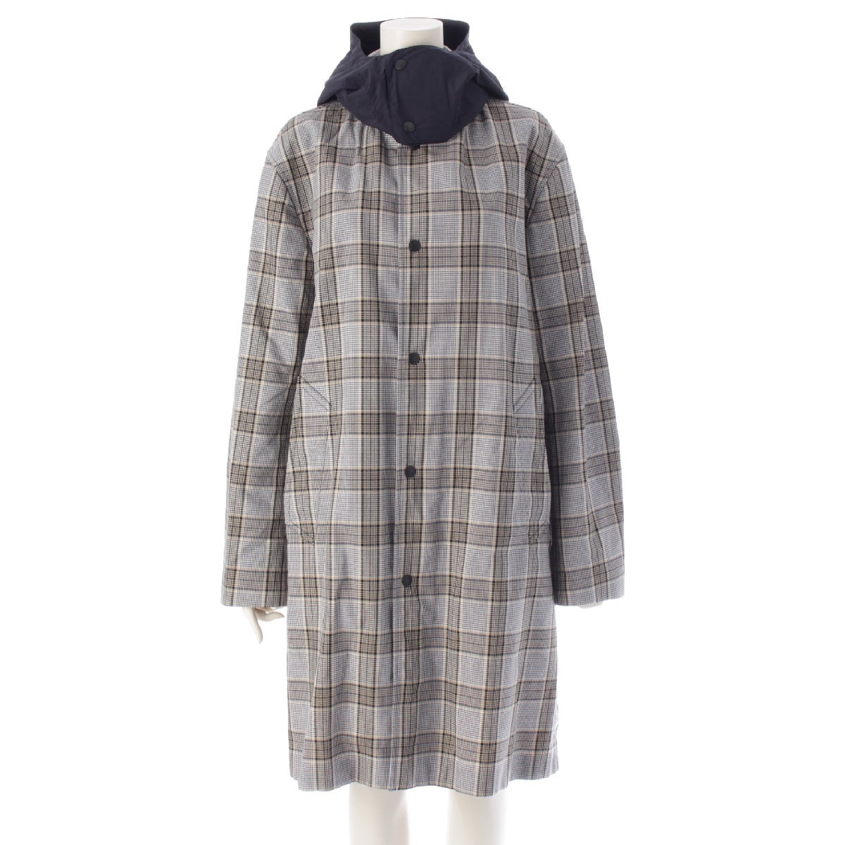 MONCLER KRAUSS Check hoodie coat outer Brown 2