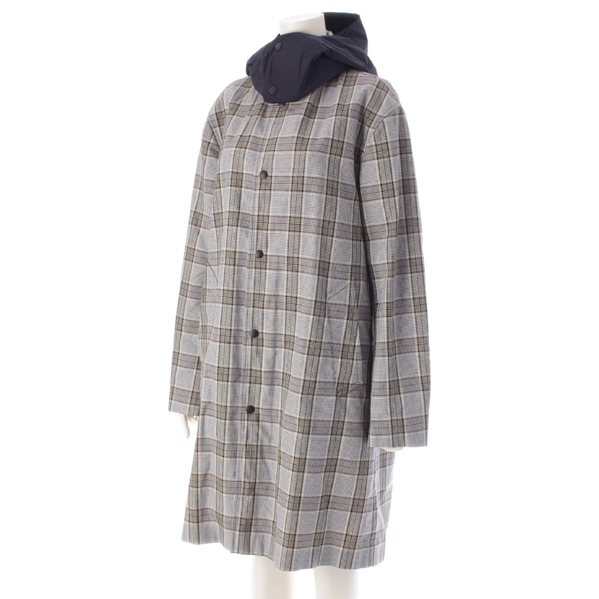 MONCLER KRAUSS Check hoodie coat outer Brown 2