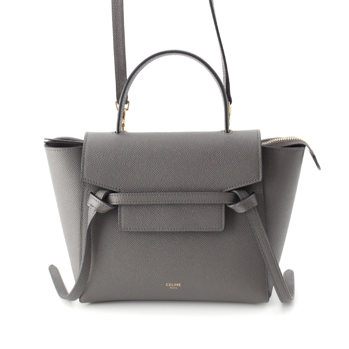 CELINE leather Belt bag nano 2WAY Handbag 189003ZVA.10DC gray