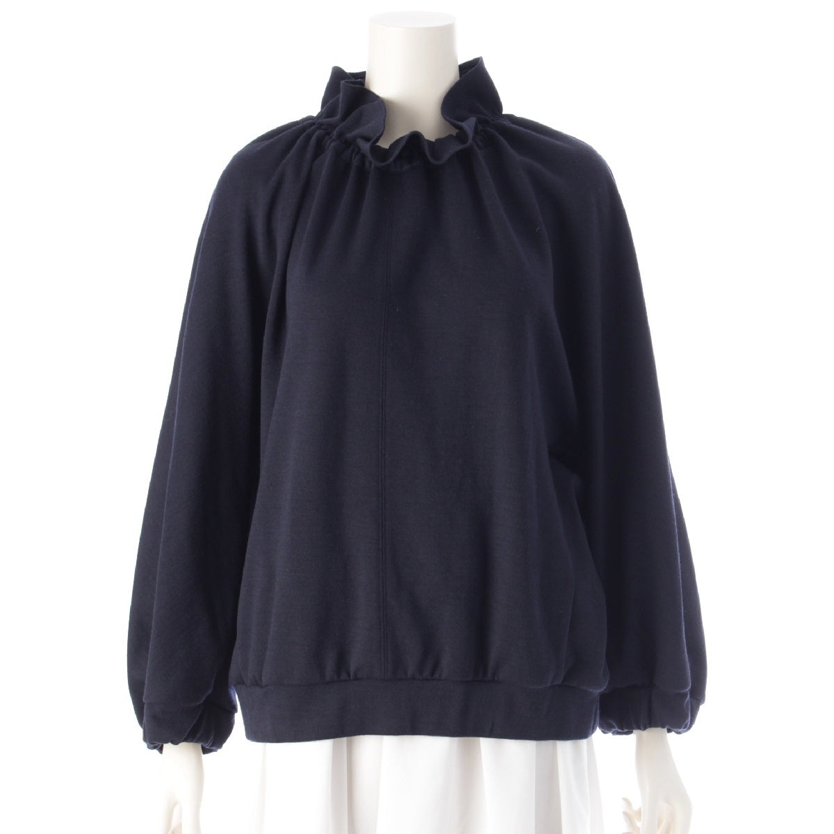 Drawer 24 years wool Frill Drawcord sweat Long sleeve top 6512-299-0721 Navy 1