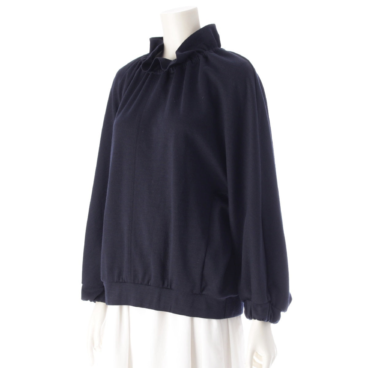 Drawer 24 years wool Frill Drawcord sweat Long sleeve top 6512-299-0721 Navy 1