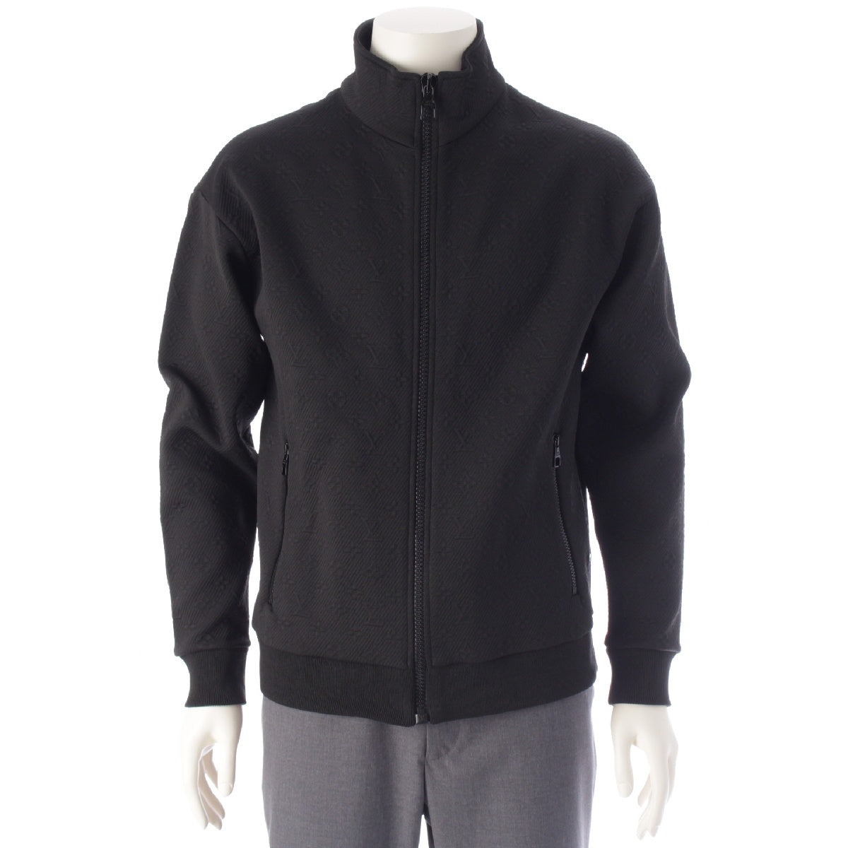 LOUIS VUITTON 23AW Nylon cotton blend Monogram Jacquard Full Zip Tracksuit Jacket RM232Q XHM HJY45W black S